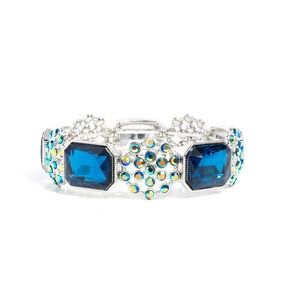 Elegant Silver and Blue Bracelet